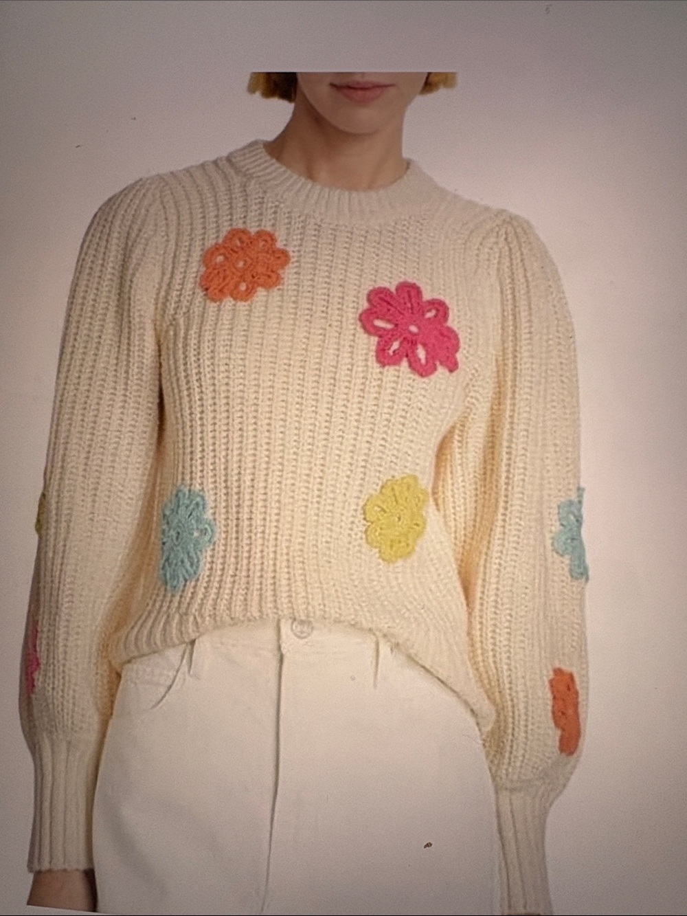 Rails Romi Ivory Multi Daisies Sweater M